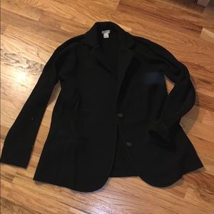 J. Crew Factory Black Open Front Sweater Blazer